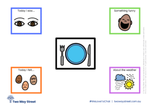 Two Way Street dinner chat simple placemat blank