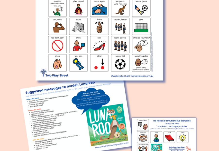 Free National Simultaneous Storytime Aided Language Display, suggested messages and postcard