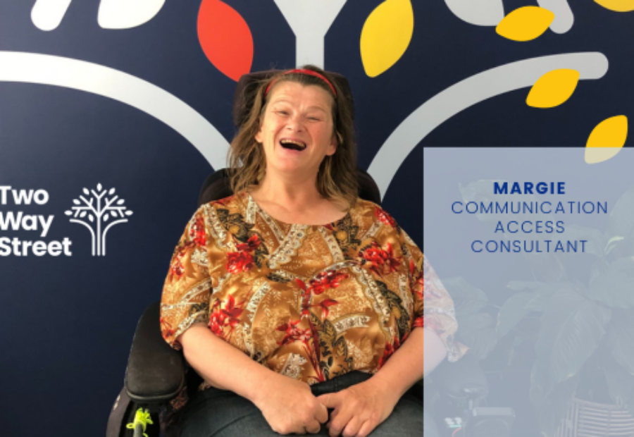 Margie Charlesworth, Communication Access Consultant. Finding my voice.