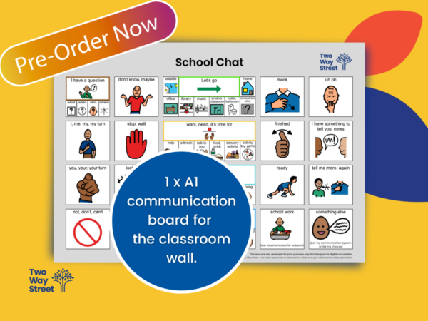 School chat visual language large A1 wall communication board