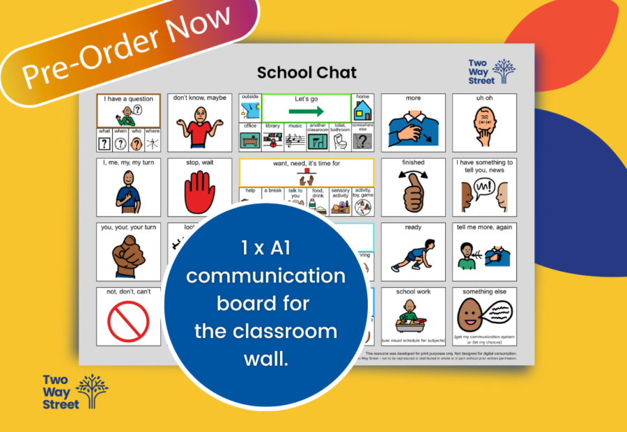 School chat visual language large A1 wall communication board