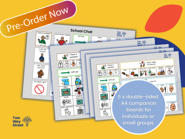 School Chat Visual Language A4 Communication Boards 5-pack