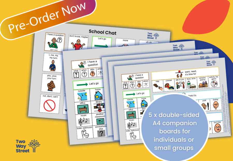 School Chat Visual Language A4 Communication Boards 5-pack