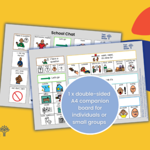 School Chat Visual Language Single A4 Communication Board