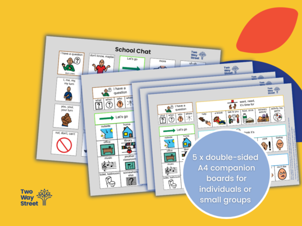 School Chat Visual Language 5-Pack of A4 Communication Boards