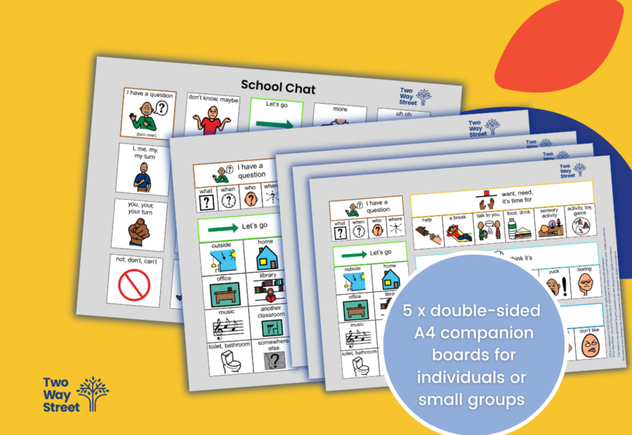 School Chat Visual Language 5-Pack of A4 Communication Boards